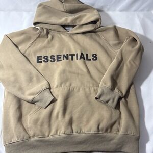 Fear of God Essentials Classic Tan/Brown Pullover Hoodie | Size S